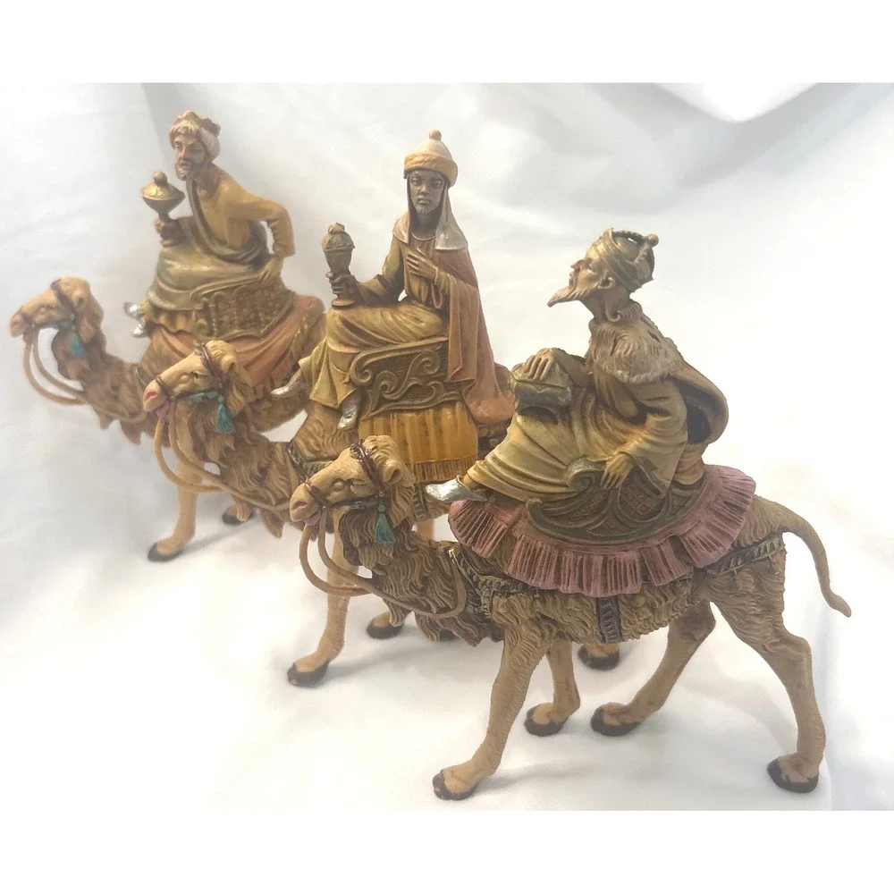VTG Fontanini Three Wise Men on Camels Nativity Figurine Set 3pc Resin